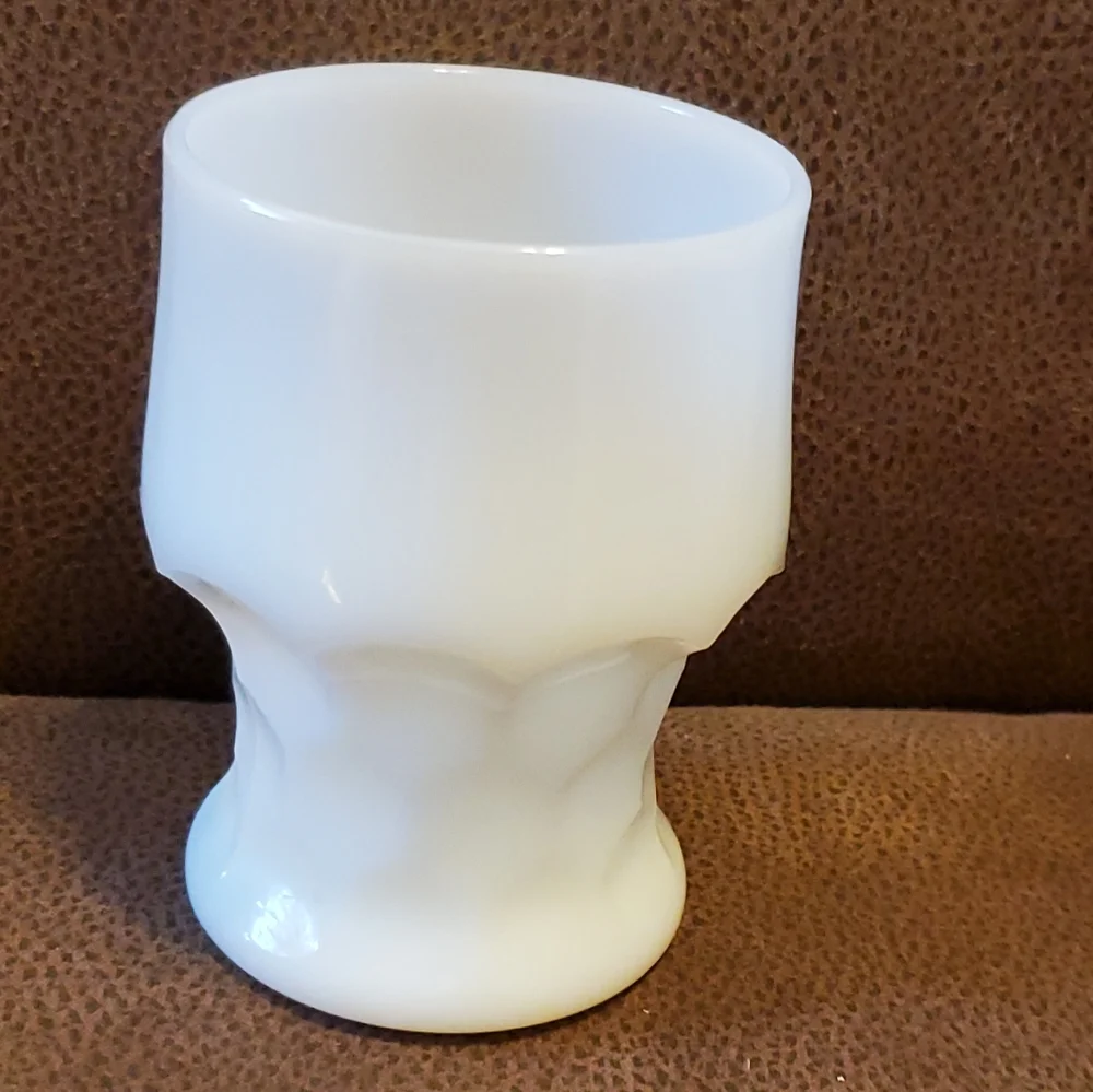 Vintage Georgian milk glass tumbler 8 ounce size Mid-century Modern